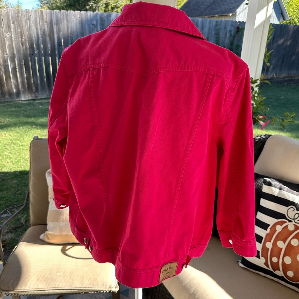 Chaps hot pink denim jacket - Picture 5 of 8